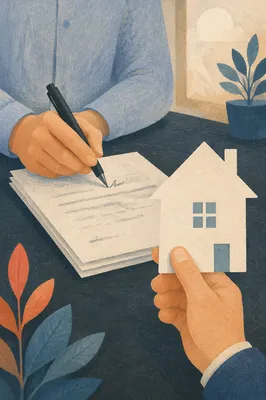 Real Estate Contract Signing with Paper House