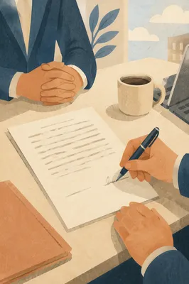 Business Contract Signing on Conference Table