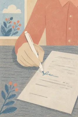 Hand Signing Business Contract on Desk