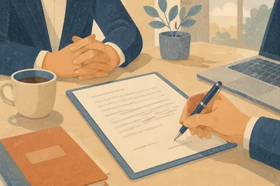 Business Contract Signing on Conference Table