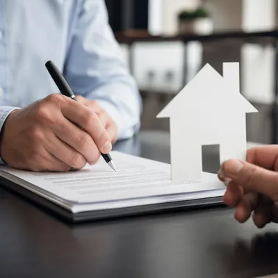 Real Estate Contract Signing Close Up