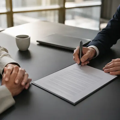 Professional Hand Signing Business Contract
