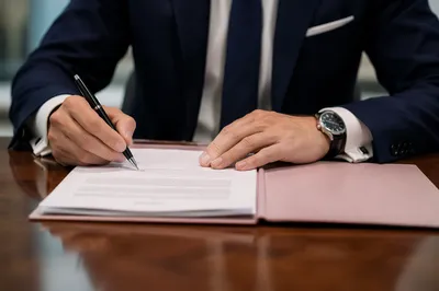 Professional Hands Signing Business Contract