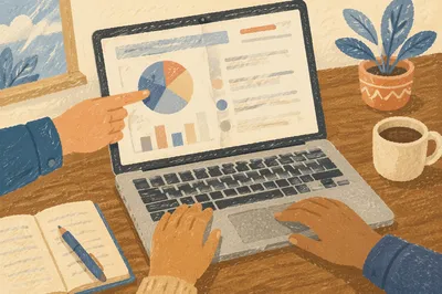 Hands Pointing at Laptop in Collaboration