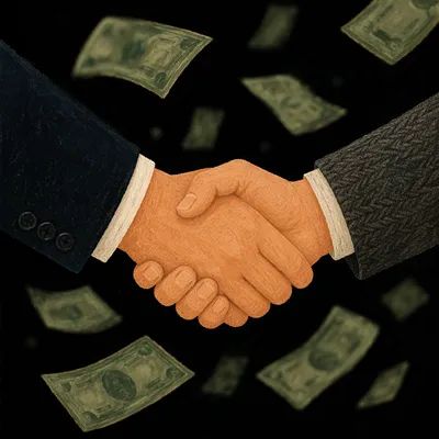 High Stakes Business Handshake Agreement