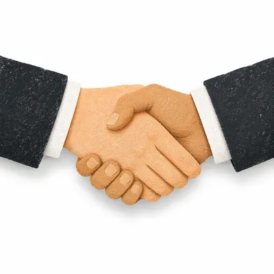Professional Handshake Agreement on White Background