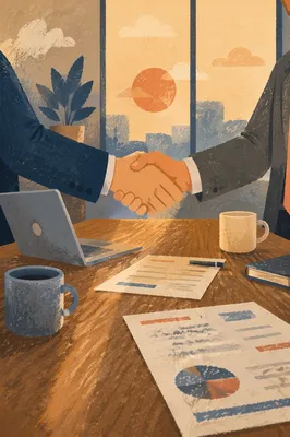 Professional Handshake Sealing Business Agreement