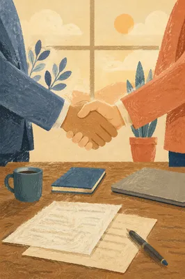 Professional Handshake Over Business Agreement