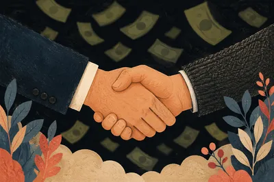 High Stakes Business Handshake Agreement