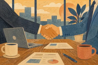Professional Handshake Closing Business Agreement