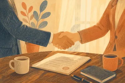 Respectful Business Handshake Agreement in Warm Light