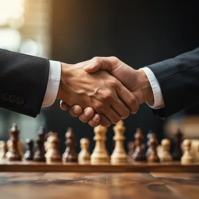 Professional Handshake Closing Strategic Business Agreement