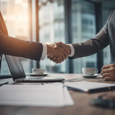 Professional Handshake Sealing Business Agreement