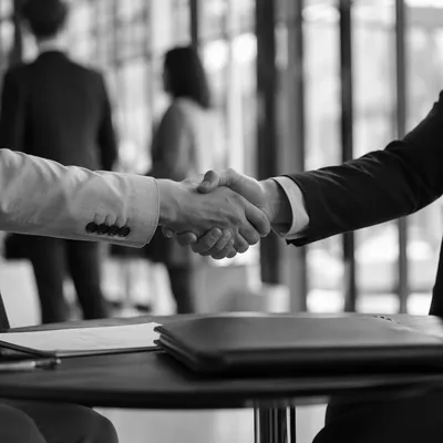 Monochrome Business Handshake Agreement