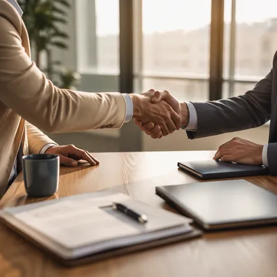 Professional Handshake Sealing Business Agreement