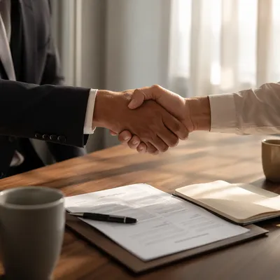 Professional Handshake Sealing Business Agreement
