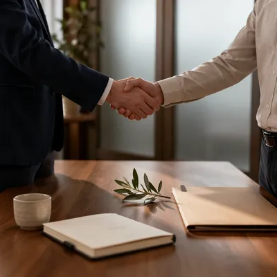 Trustworthy Business Handshake Agreement
