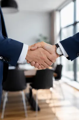 Professional Handshake in Modern Office