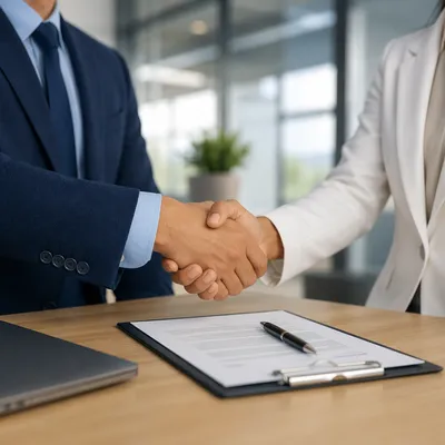 Professional Handshake for Formal Business Agreement