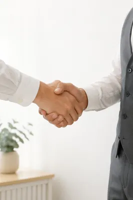 Professional Handshake Agreement in Bright Office