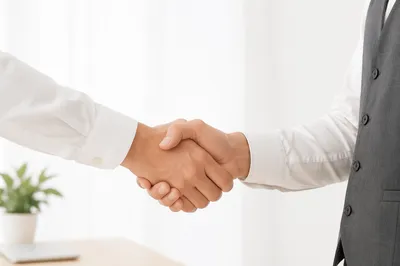 Professional Handshake Close Up Agreement Scene