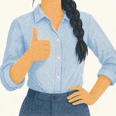 Confident Job Candidate Thumbs Up Portrait