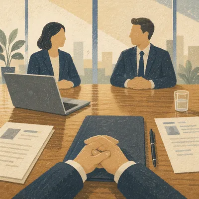 Professional Job Interview in Modern Office