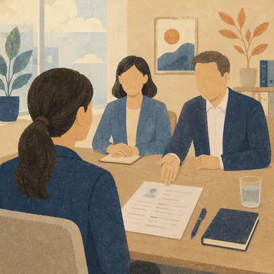 Professional Job Interview in Modern Office