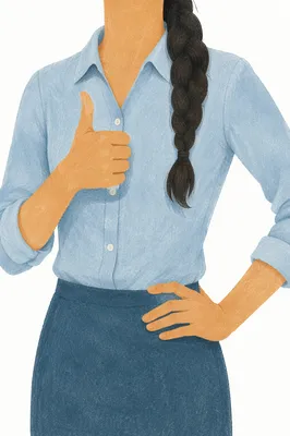 Confident Job Candidate Thumbs Up Portrait