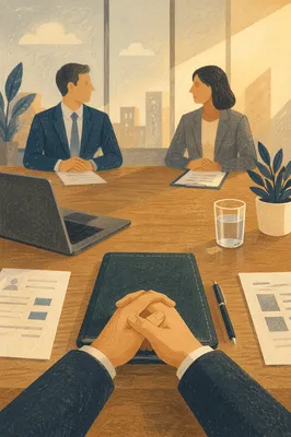 Professional Job Interview in Modern Office