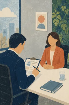 Professional Job Interview in Modern Office