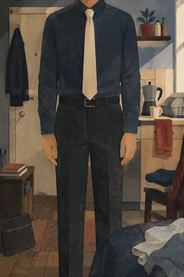 Job Candidate Preparing for Morning Interview