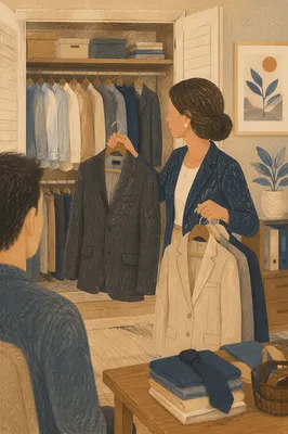 Career Counselor Preparing Interview Wardrobe
