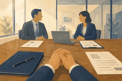 Professional Job Interview in Modern Office