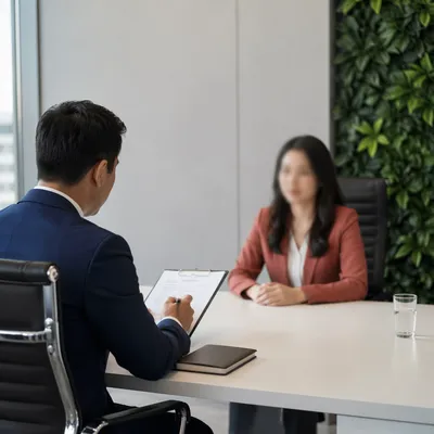 Professional Job Interview in Modern Office