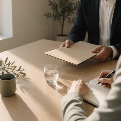 Professional Hiring Conversation in Modern Office