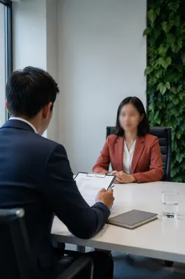 Professional Job Interview in Modern Office