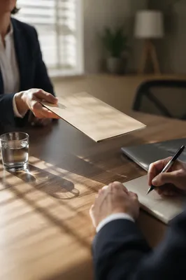 Professional Job Interview with Resume Exchange