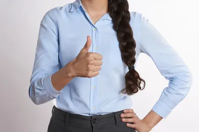 Confident Job Candidate Thumbs-Up Portrait