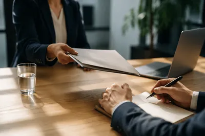Professional Job Interview in Modern Office