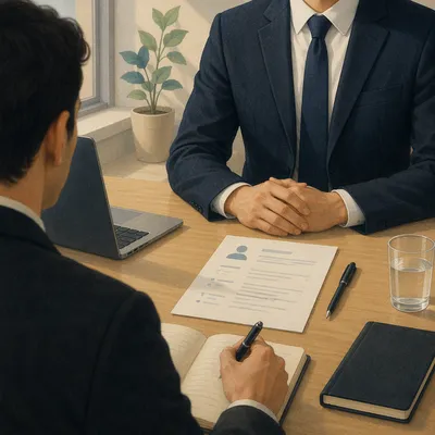 Formal Job Interview Across Office Desk