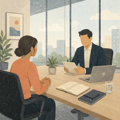 Formal Job Interview Across Office Desk