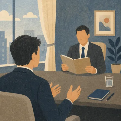 Formal Job Interview Across Office Desk