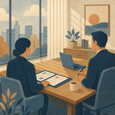 Formal Job Interview Across Office Desk