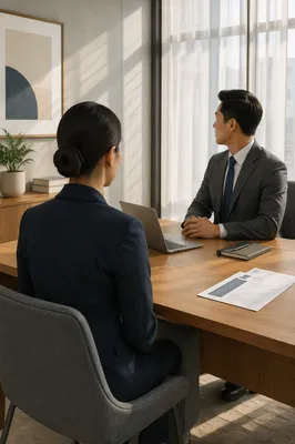 Formal Job Interview Across Office Desk
