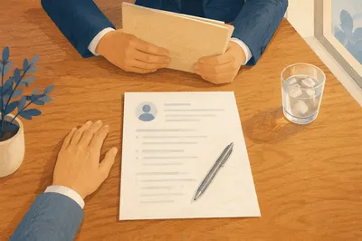 Formal Job Interview Desk Conversation Scene