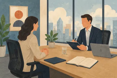 Formal Job Interview Across Office Desk
