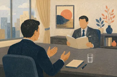 Formal Job Interview Across Office Desk