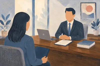 Formal Job Interview Across Office Desk