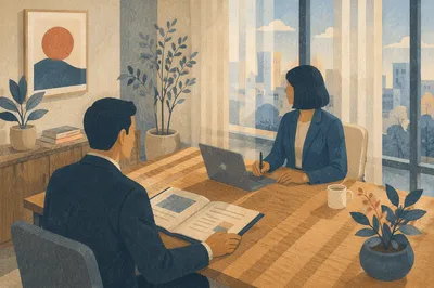 Formal Job Interview in Modern Office